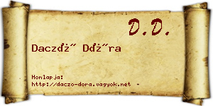 Daczó Dóra névjegykártya